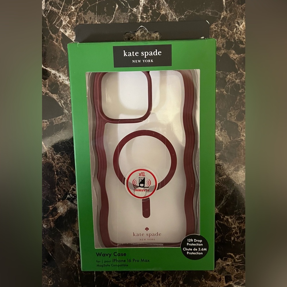 Kate Spade Maroon Wavy Phone Case